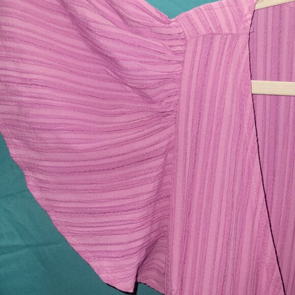 A New Day Womens Small Flutter Sleeve V-Neck Wrap Maxi Dress Pink - Picture 6 of 10